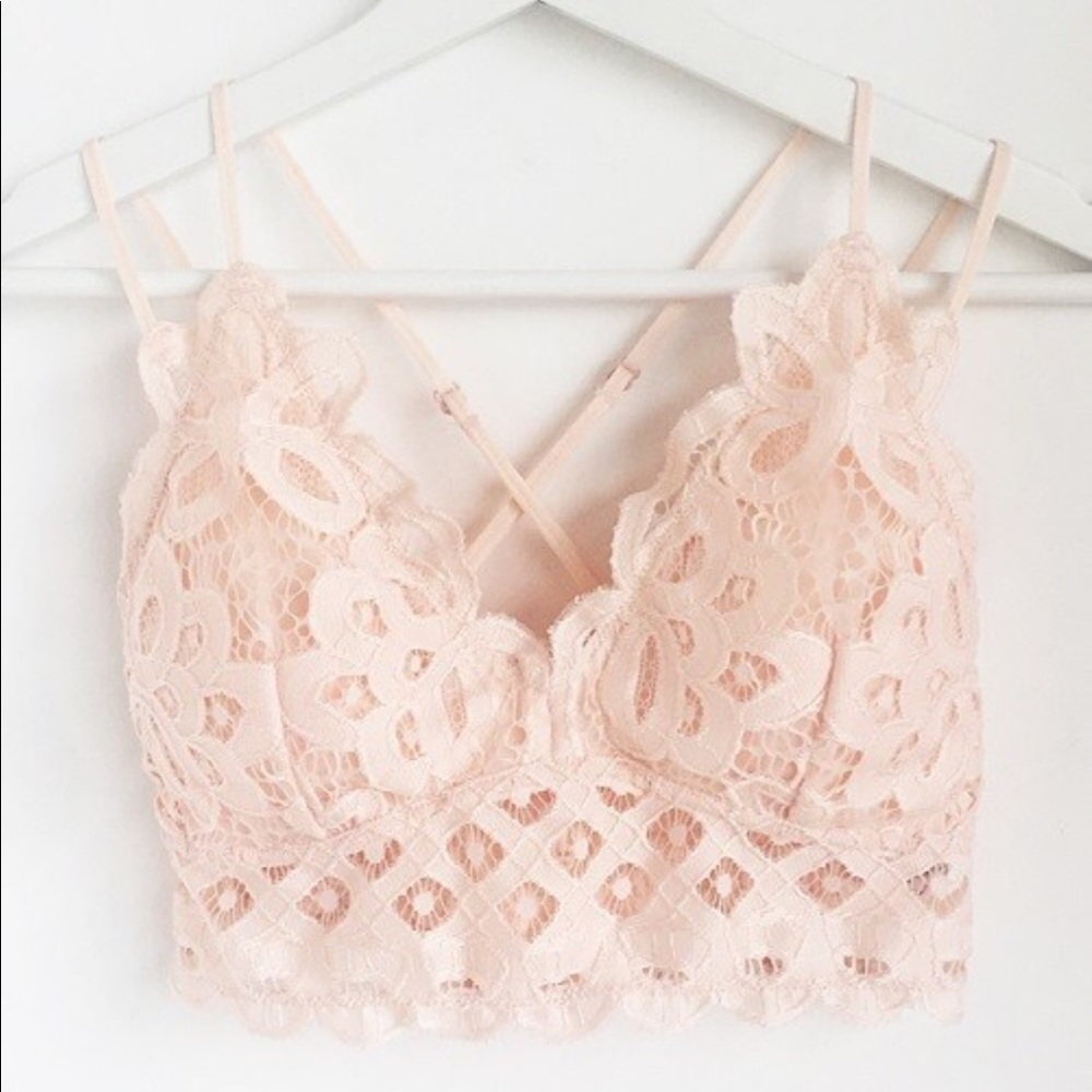 🆕 Kyla Ballet Pink Strappy Lace Longline Bralette